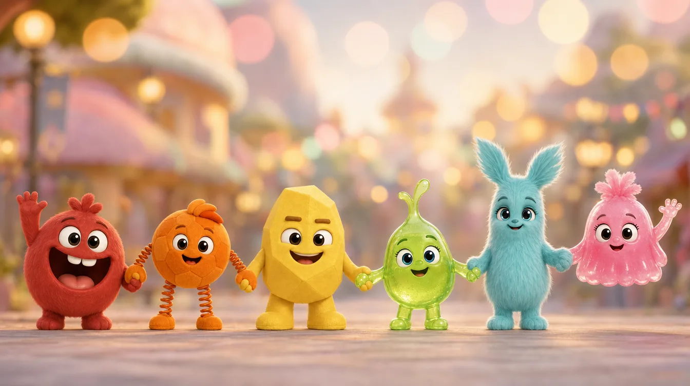 The six Gogolis together — Toti, Poff, Gambo, Lilly, Mimi and Nibs.